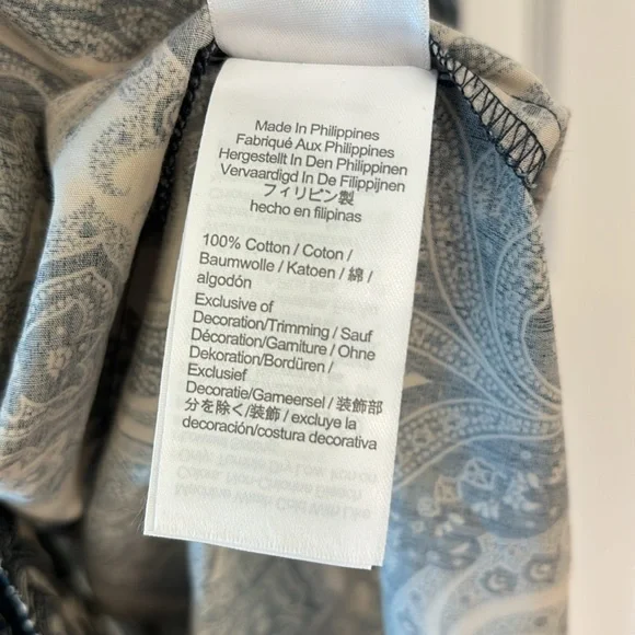 J. Crew Collection Smocked Cotton Poplin Dress Paisley Print Blue Size Small - Picture 7 of 9